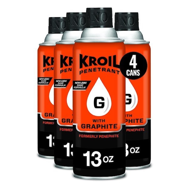 13 Oz. Penetrant with Graphite Aerosol (aka Penephite) Rust-Loosening, Hi Temp, 4PK